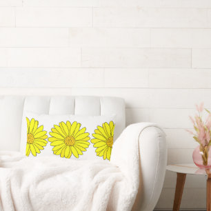 Yellow Daisies Lumbar Cushion