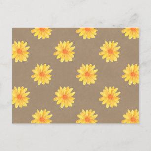 Yellow Daisies on Kraft Paper Postcard