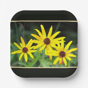 Yellow Daisies Photo Paper Plates