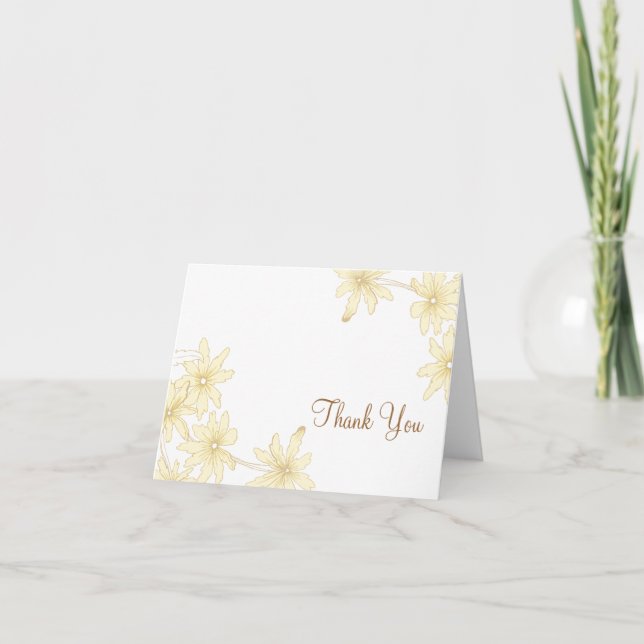 Yellow Daisies Thank You Card (Front)