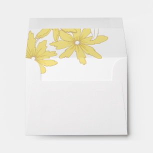 Yellow Daisies Wedding RSVP Response Card Envelopes