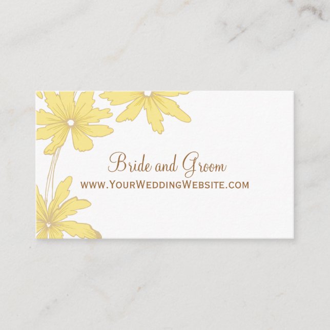 Yellow Daisies Wedding Website Card (Front)