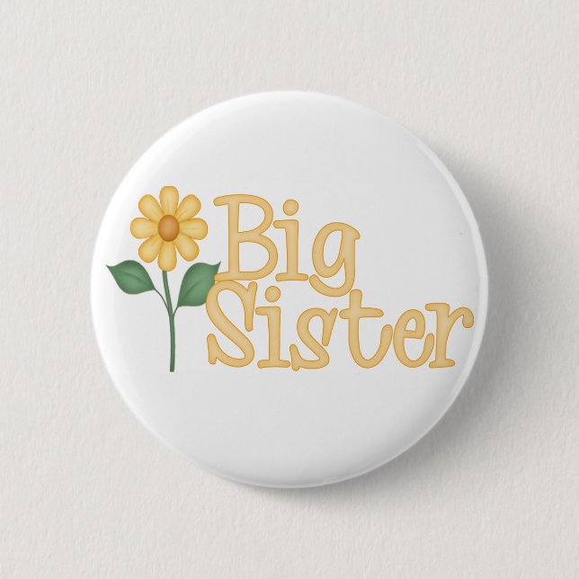 Yellow Daisy Big Sister 6 Cm Round Badge (Front)