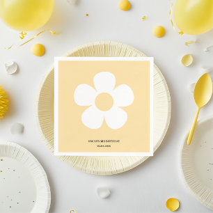 Yellow Daisy Birthday Napkins   Floral Party Table