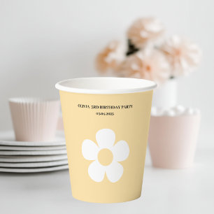 Yellow Daisy Birthday Party Floral Party Paper Cups