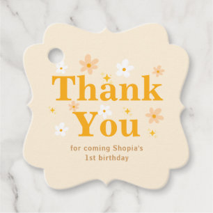 Yellow Daisy Birthday Thank You Favour Tags