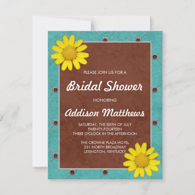 Yellow Daisy Bridal Shower Invitation (Front)