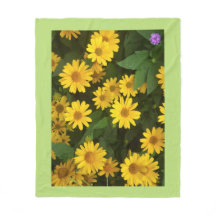 Yellow Daisy Fleece Blanket