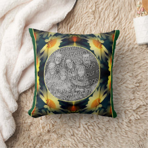 Yellow Daisy Flower Abstract Create Your Own Photo Cushion