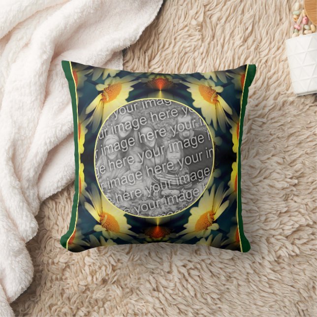 Yellow Daisy Flower Abstract Create Your Own Photo Cushion (Blanket)
