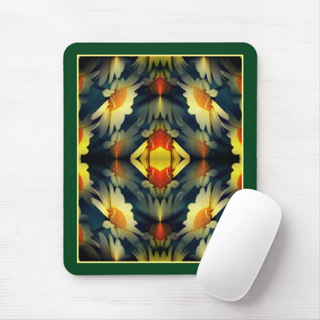 Yellow Daisy Flower Abstract  Mouse Pad (With Mouse)