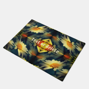 Yellow Daisy Flower Abstract Personalised Doormat