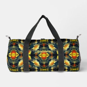 Yellow Daisy Flower Abstract Personalised Duffle Bag