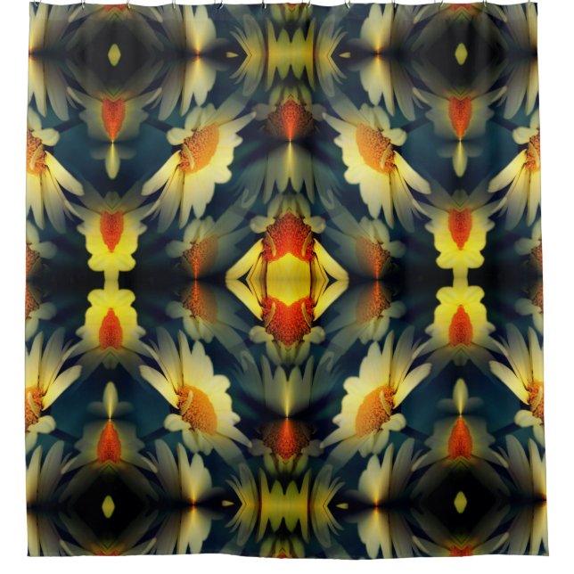 Yellow Daisy Flower Abstract  Shower Curtain (Front)