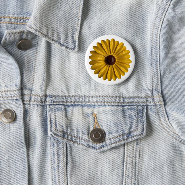 Yellow Daisy Flower - Bouquet Spring Summer Garden 6 Cm Round Badge (In Situ)