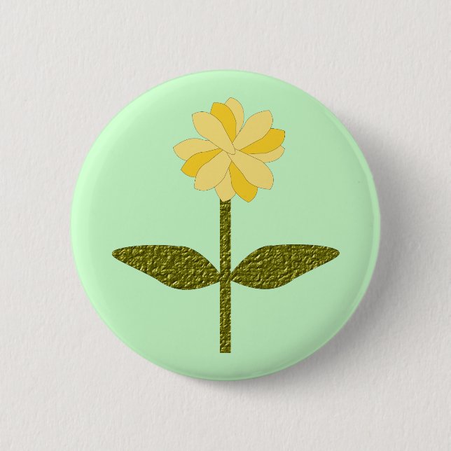 Yellow Daisy Flower Button (Front)