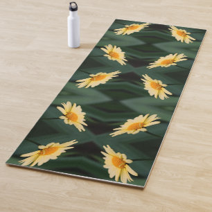 Yellow Daisy Flower Close Up Abstract Yoga Mat