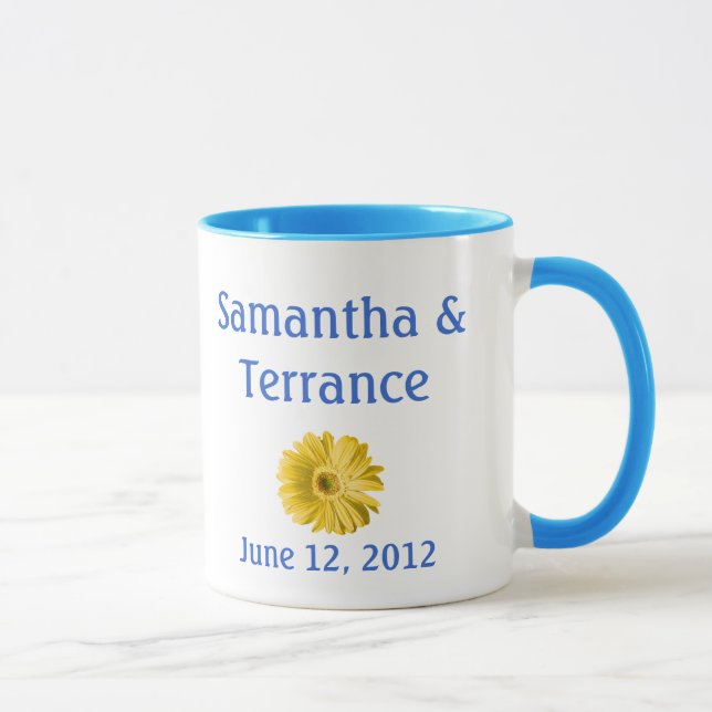 Yellow Daisy Flower Customisable Mug (Right)