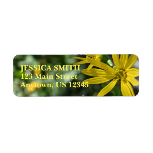 Yellow Daisy Flower Floral Nature Photography Return Address Label