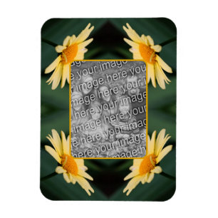 Yellow Daisy Flower Frame Add Your Photo Magnet
