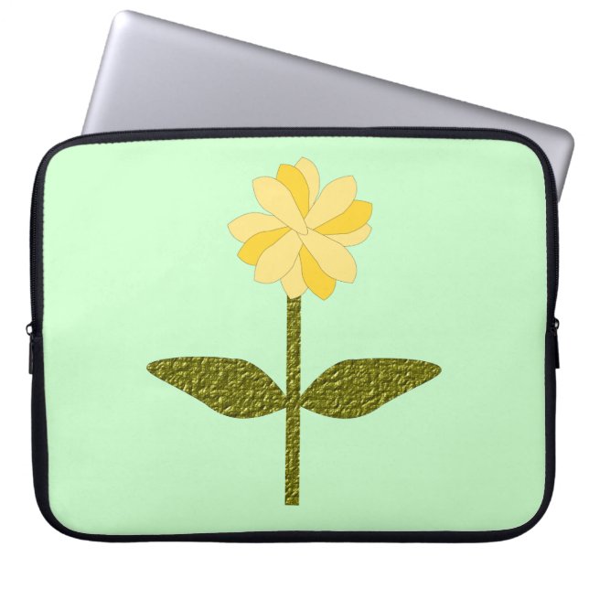 Yellow Daisy Flower Laptop Bag (Front)
