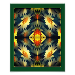 Yellow Daisy Flower Mirror Abstract 8x10 Photo Print