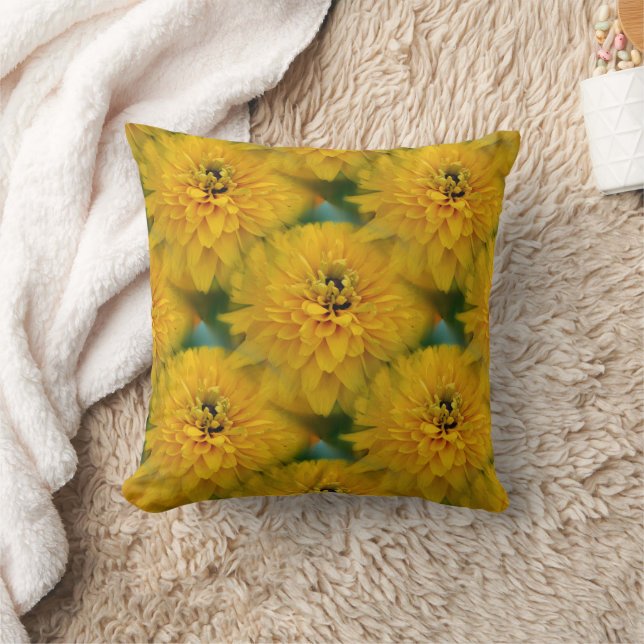 Yellow Daisy Flower Nature Pattern Cushion (Blanket)
