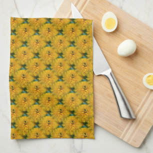 Yellow Daisy Flower Nature Pattern Tea Towel