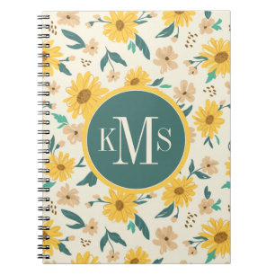 Yellow Daisy Flower Pattern Notebook
