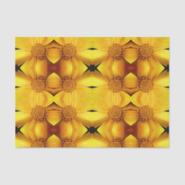 Yellow Daisy Flower Petal Abstract Decoupage Tissue Paper (Front)