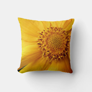 Yellow Daisy Flower Petals And Centre Close Up  Cushion