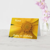 Yellow Daisy Flower Petals Personalised Birthday