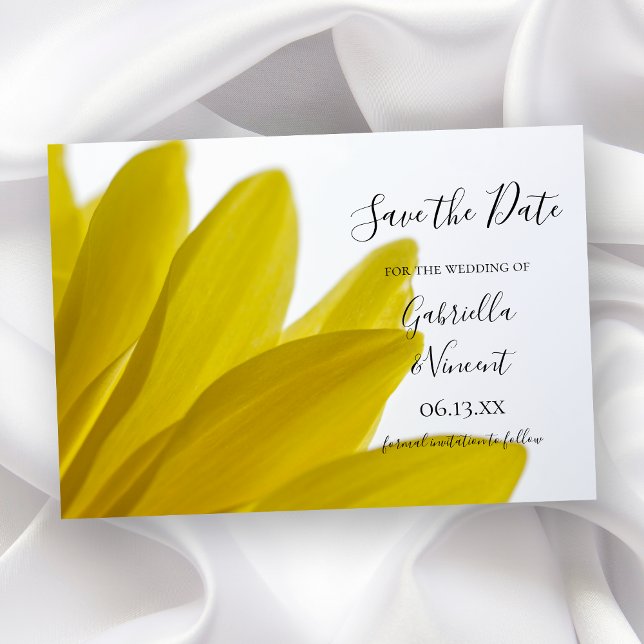 Yellow Daisy Flower Petals Wedding Save the Date (Creator Uploaded)