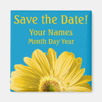 Yellow Daisy Flower Save The Date Custom