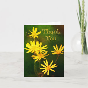 Yellow Daisy Flowers Customisable Thank You Card