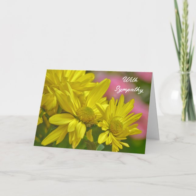 Yellow Daisy Flowers Garden Sympathy Card (Front)