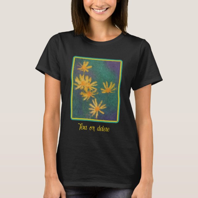 Yellow Daisy Flowers Impressionist Photo Painting  T-Shirt (Front)