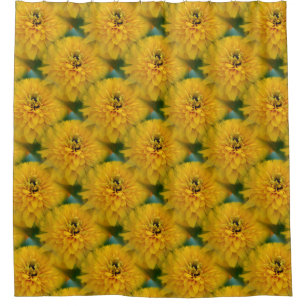 Yellow Daisy Flowers Pattern  Shower Curtain