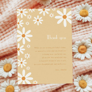 Yellow Daisy Girl 1st Birthday Flower Theme Thank You Card