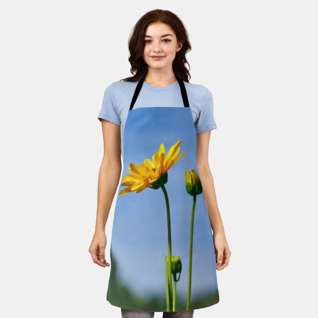 Yellow Daisy Helenium All Over Print Apron (Worn)