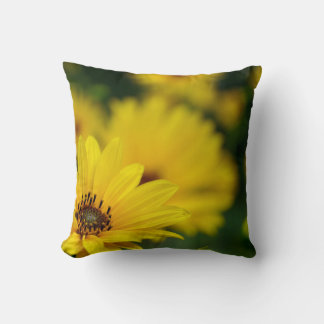 Yellow Daisy Helenium Throw Cushion
