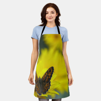 Yellow Daisy Heleniums All Over Print Apron