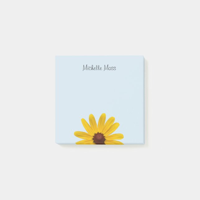 Yellow Daisy Monogram Flower Post-it Notes (Front)