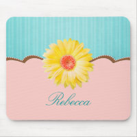 Yellow Daisy on Pink & Teal Personalised