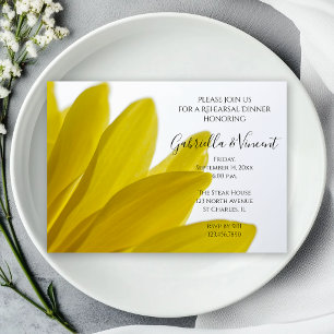 Yellow Daisy Petals Wedding Rehearsal Dinner Invitation