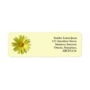 Yellow Daisy Return Address Label