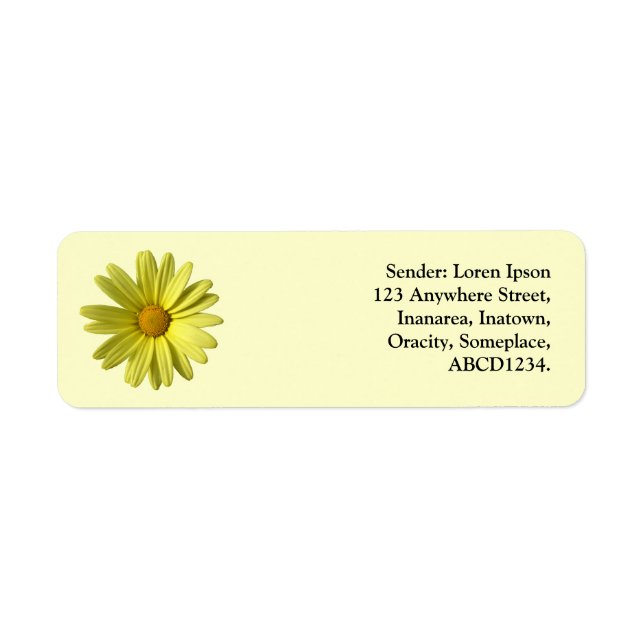 Yellow Daisy Return Address Label (Front)
