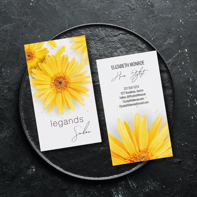 Yellow Daisy Salon Business Card (Creator Uploaded)