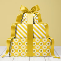 Yellow Daisy Striped and Polka Dot