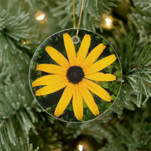 Yellow Daisy Wildflower Photography  Ceramic Ornament